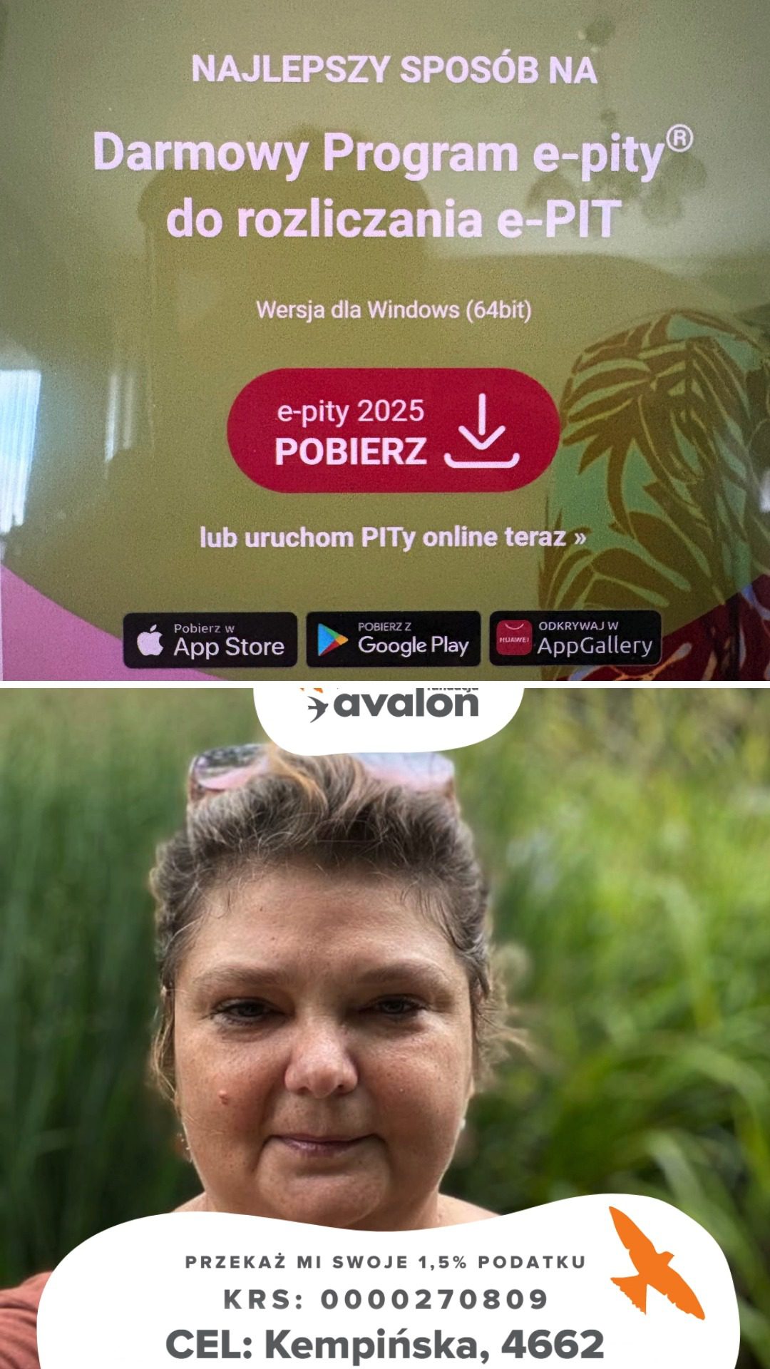 Moje zdrowie i codzienność to ciągła walka, ale nie poddaję się.
Jeśli chcesz mnie wesprzeć, możesz przekazać mi 1,5% swojego podatku – to nic nie kosztuje, a daje mi realną szansę na dalsze leczenie i rehabilitację.
KRS: 0000270809 Fundacja AVALON
Cel szczegółowy: Katarzyna Kempińska 4662
Dziękuję za każde dobre serce. 💚